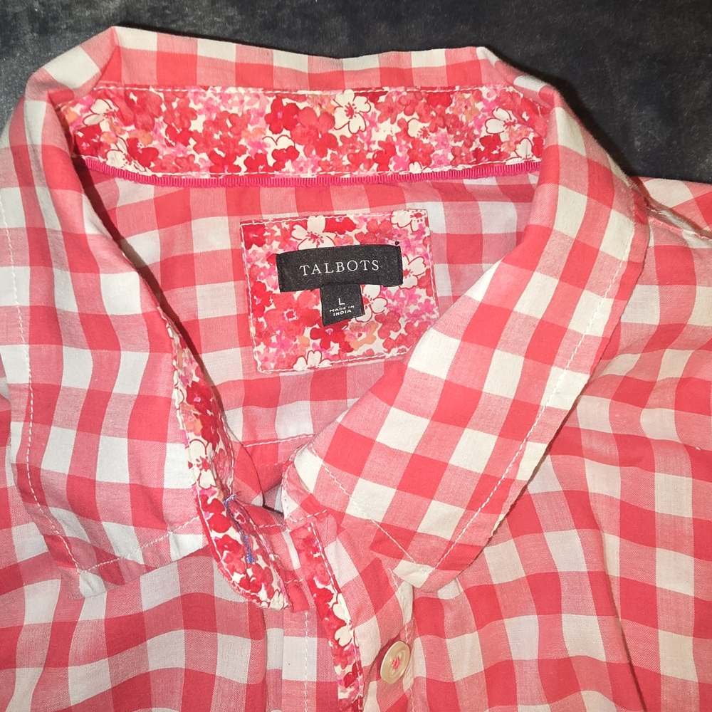 Talbots Red Checkered Shirt